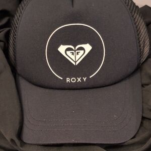 Roxy Black" Trucker" Cap with White Logo